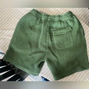 Negative Space Green Textured Shorts